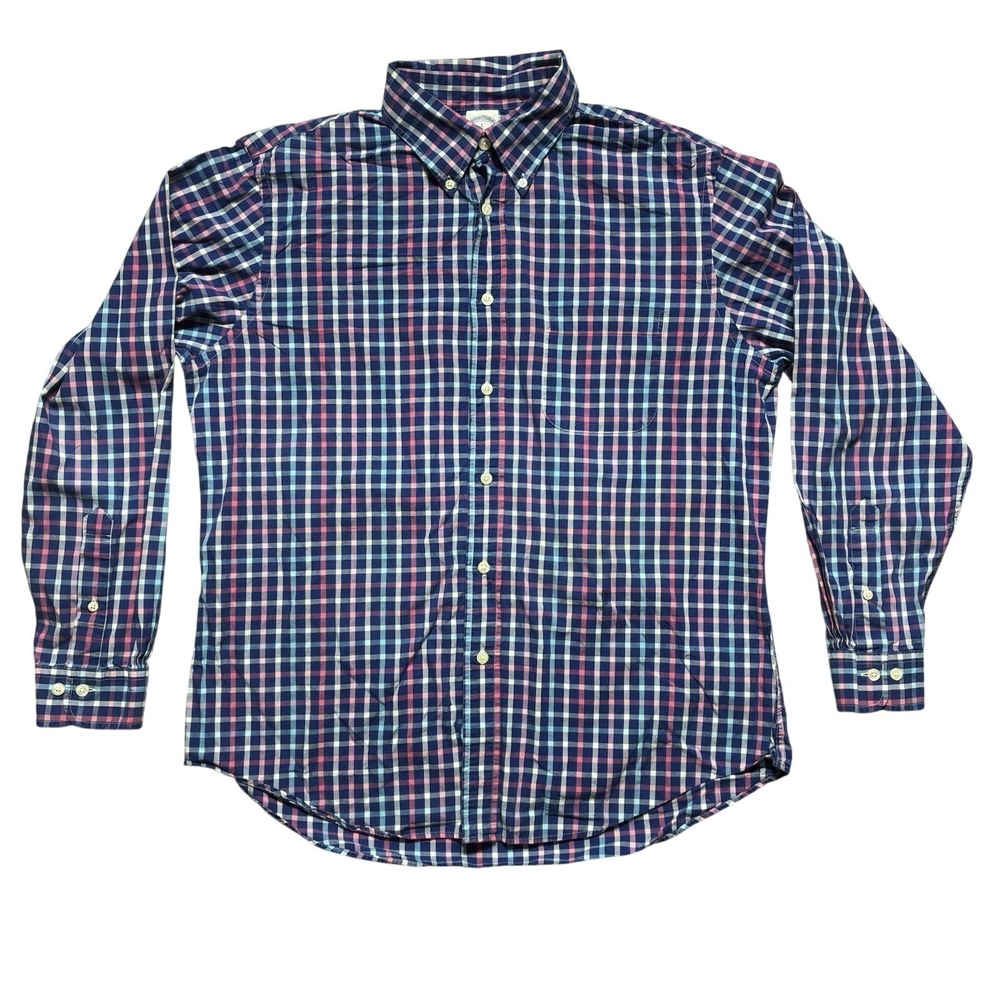 Brooks Brothers 1818 Regent Original Polo‎ Gingham Check Long Sleeve Shirt Men L